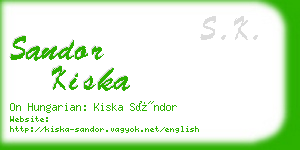 sandor kiska business card